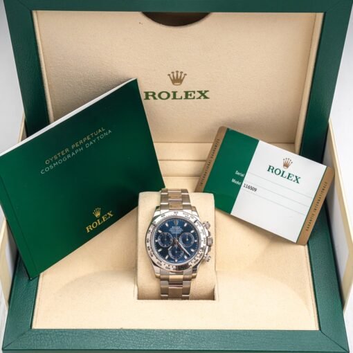 Rolex Cosmograph Daytona 116509 Blue Index Oyster White Gold Mens Watch - Image 2