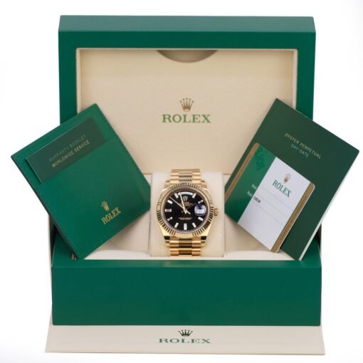 Rolex 228238-0004 Day-Date Black Baguette 40mm Yellow Gold Mens Watch - Image 2