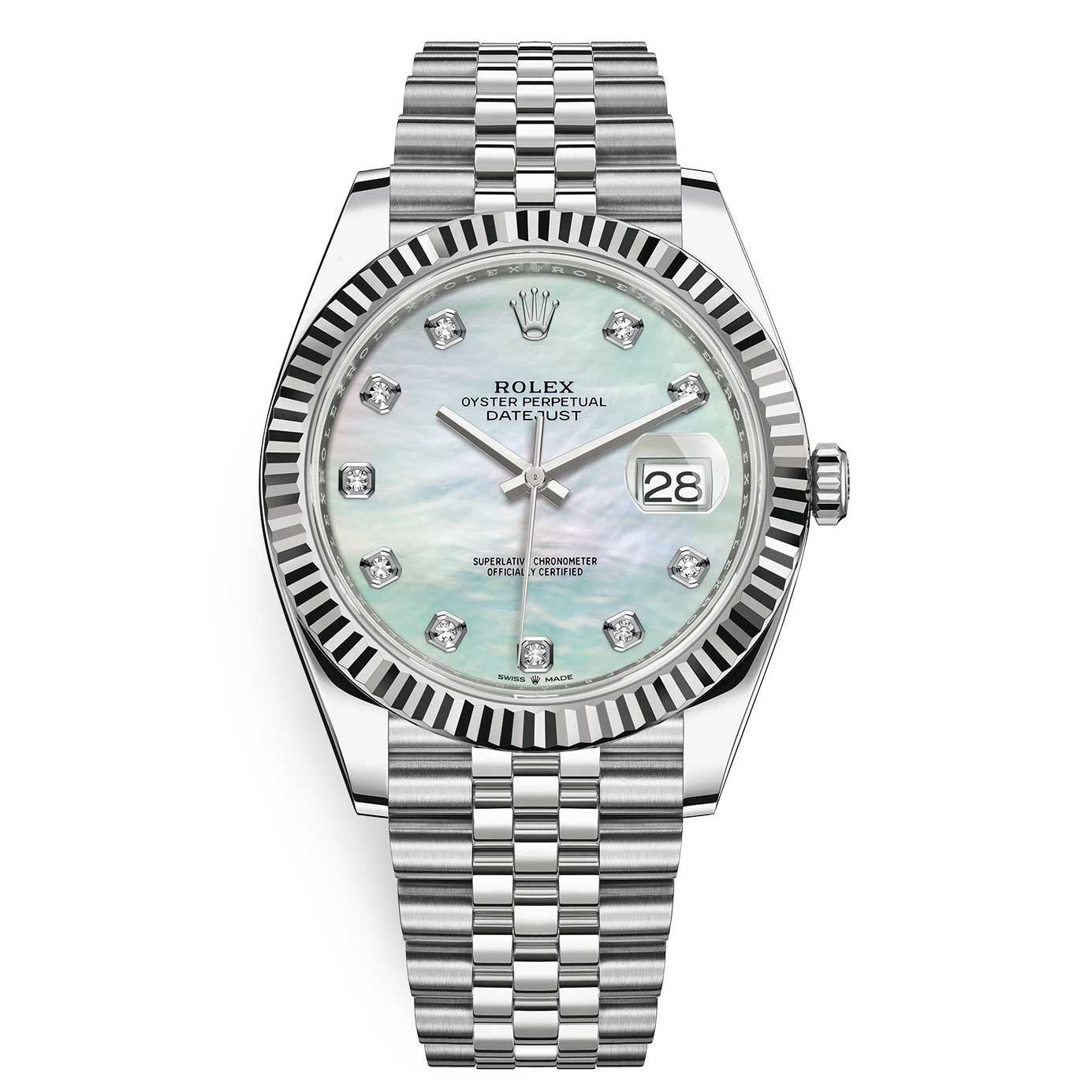 Rolex Datejust 126334 MOP Diamond Jubilee 41mm Stainless Steel and White Gold