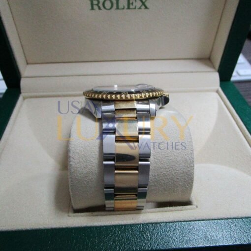 Rolex 16713 GMT II Yellow Gold Steel Serti Diamond Ruby Watch - Image 5